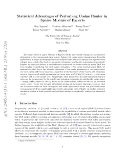 Statistical Advantages of Perturbing Cosine Router in Mixture of Experts