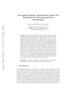 Leveraging Semantic Segmentation Masks with Embeddings for Fine-Grained
  Form Classification