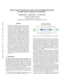 Human-Agent Cooperation in Games under Incomplete Information through
  Natural Language Communication
