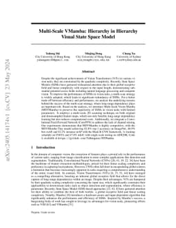 Multi-Scale VMamba: Hierarchy in Hierarchy Visual State Space Model