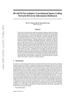 IB-AdCSCNet:Adaptive Convolutional Sparse Coding Network Driven by
  Information Bottleneck