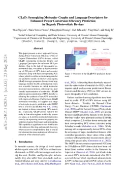 GLaD: Synergizing Molecular Graphs and Language Descriptors for Enhanced
  Power Conversion Efficiency Prediction in Organic Photovoltaic Devices