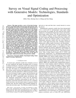 Survey on Visual Signal Coding and Processing with Generative Models:
  Technologies, Standards and Optimization