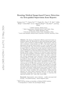 Boosting Medical Image-based Cancer Detection via Text-guided
  Supervision from Reports