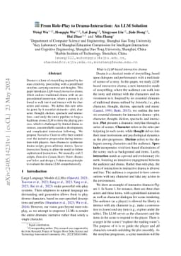 From Role-Play to Drama-Interaction: An LLM Solution