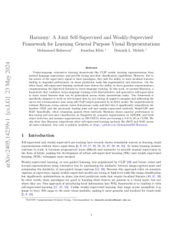 Harmony: A Joint Self-Supervised and Weakly-Supervised Framework for Learning General Purpose Visual Representations