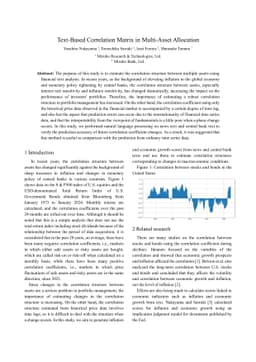 Text-Based Correlation Matrix in Multi-Asset Allocation