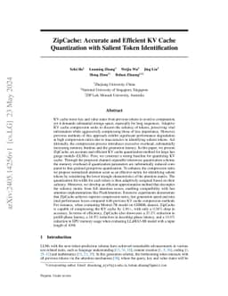 ZipCache: Accurate and Efficient KV Cache Quantization with Salient
  Token Identification