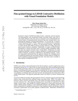 Fine-grained Image-to-LiDAR Contrastive Distillation with Visual Foundation Models