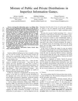Mixture of Public and Private Distributions in Imperfect Information
  Games