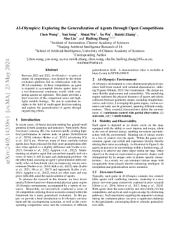 AI-Olympics: Exploring the Generalization of Agents through Open
  Competitions