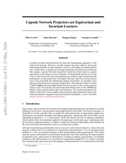 Capsule Network Projectors are Equivariant and Invariant Learners