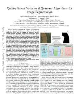 Qubit-efficient Variational Quantum Algorithms for Image Segmentation