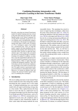 Combining Denoising Autoencoders with Contrastive Learning to fine-tune
  Transformer Models