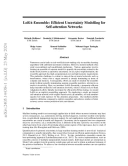 LoRA-Ensemble: Efficient Uncertainty Modelling for Self-attention
  Networks