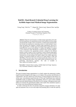 DuEDL: Dual-Branch Evidential Deep Learning for Scribble-Supervised
  Medical Image Segmentation