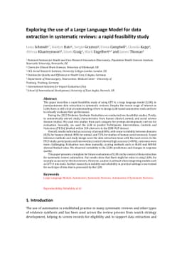 Exploring the use of a Large Language Model for data extraction in systematic reviews: a rapid feasibility study