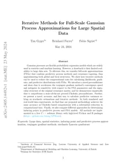 Iterative Methods for Full-Scale Gaussian Process Approximations for
  Large Spatial Data