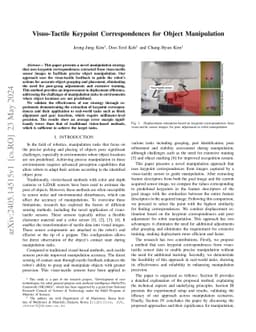 Visuo-Tactile Keypoint Correspondences for Object Manipulation