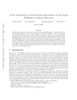A New Formulation for Zeroth-Order Optimization of Adversarial EXEmples
  in Malware Detection