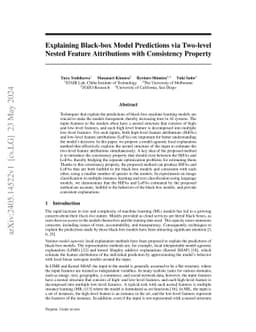 Explaining Black-box Model Predictions via Two-level Nested Feature
  Attributions with Consistency Property