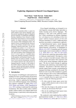 Exploring Alignment in Shared Cross-lingual Spaces