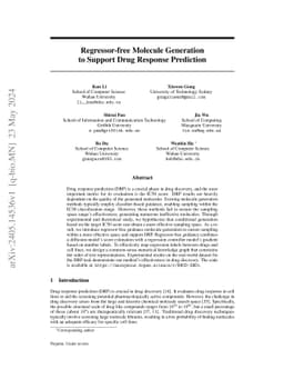 Regressor-free Molecule Generation to Support Drug Response Prediction