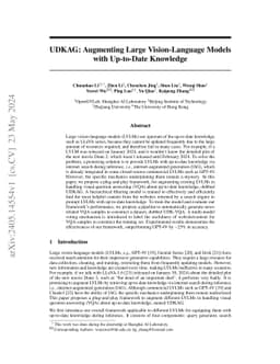 UDKAG: Augmenting Large Vision-Language Models with Up-to-Date Knowledge