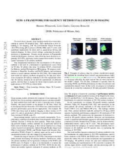 SE3D: A Framework For Saliency Method Evaluation In 3D Imaging