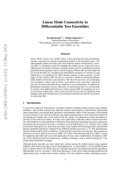 Linear Mode Connectivity in Differentiable Tree Ensembles