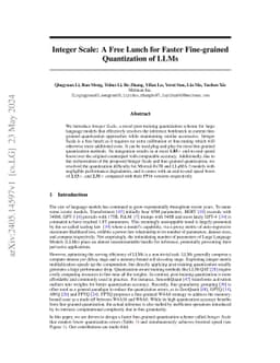 Integer Scale: A Free Lunch for Faster Fine-grained Quantization of LLMs