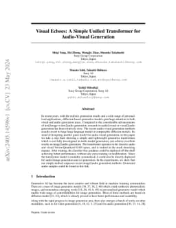 Visual Echoes: A Simple Unified Transformer for Audio-Visual Generation