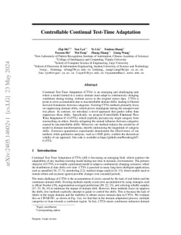 Controllable Continual Test-Time Adaptation