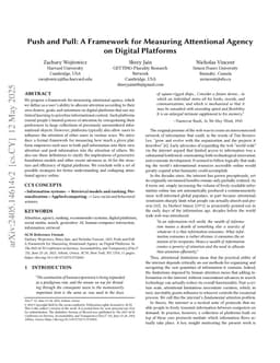 Push and Pull: A Framework for Measuring Attentional Agency on Digital Platforms