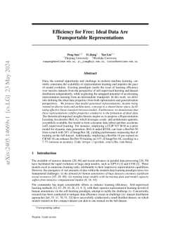 Efficiency for Free: Ideal Data Are Transportable Representations