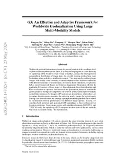 G3: An Effective and Adaptive Framework for Worldwide Geolocalization
  Using Large Multi-Modality Models