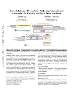 Towards Educator-Driven Tutor Authoring: Generative AI Approaches for
  Creating Intelligent Tutor Interfaces