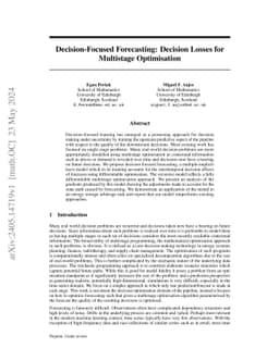 Decision-Focused Forecasting: Decision Losses for Multistage
  Optimisation