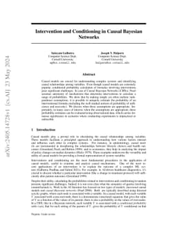 Intervention and Conditioning in Causal Bayesian Networks