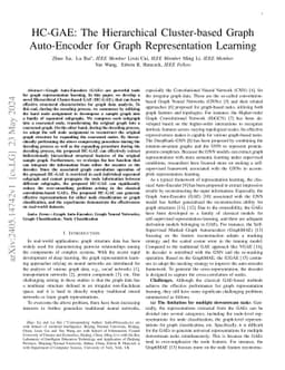 HC-GAE: The Hierarchical Cluster-based Graph Auto-Encoder for Graph
  Representation Learning