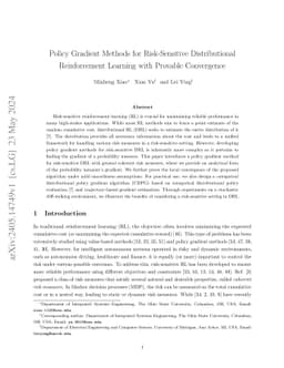 Policy Gradient Methods for Risk-Sensitive Distributional Reinforcement Learning with Provable Convergence