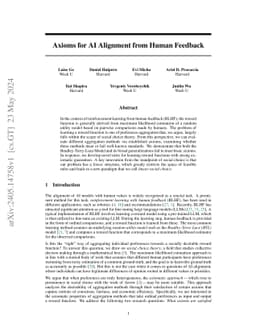 Axioms for AI Alignment from Human Feedback