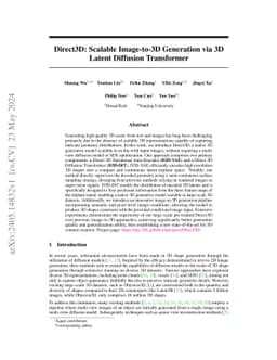 Direct3D: Scalable Image-to-3D Generation via 3D Latent Diffusion
  Transformer