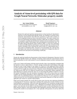 Analysis of Atom-level pretraining with Quantum Mechanics (QM) data for
  Graph Neural Networks Molecular property models