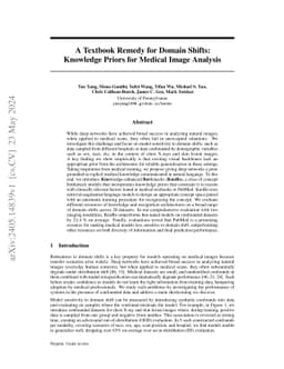 A Textbook Remedy for Domain Shifts: Knowledge Priors for Medical Image
  Analysis