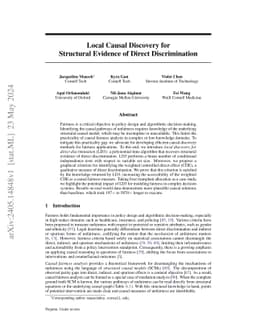 Local Causal Discovery for Structural Evidence of Direct Discrimination