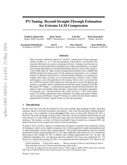 PV-Tuning: Beyond Straight-Through Estimation for Extreme LLM
  Compression