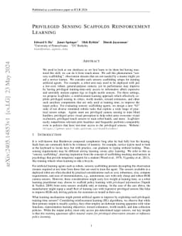 Privileged Sensing Scaffolds Reinforcement Learning