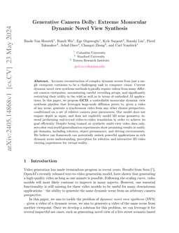 Generative Camera Dolly: Extreme Monocular Dynamic Novel View Synthesis
