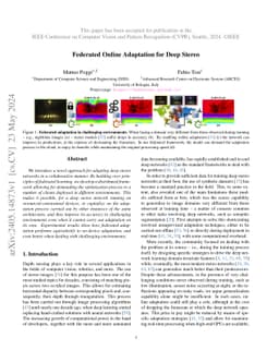 Federated Online Adaptation for Deep Stereo